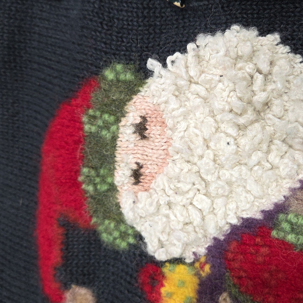Festive Northern Isles Santa Claus Black Sweater - Picture 7 of 10